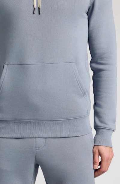 True Classic Fleece Pullover Hoodie In Blue