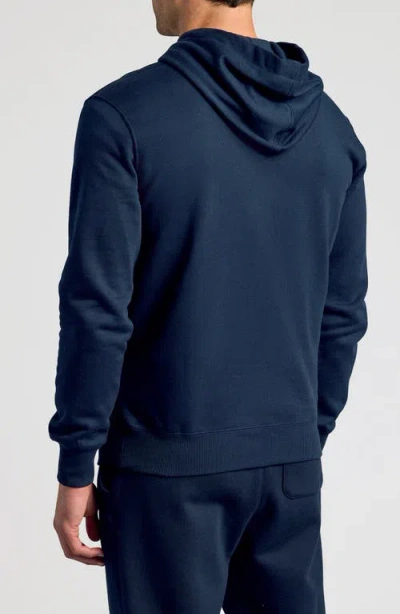 True Classic Fleece Pullover Hoodie In Blue