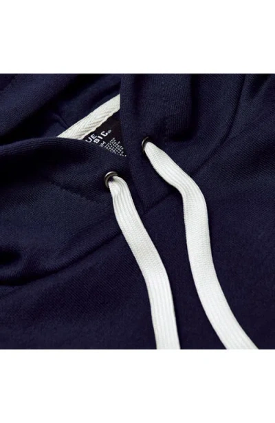 True Classic Fleece Pullover Hoodie In Blue