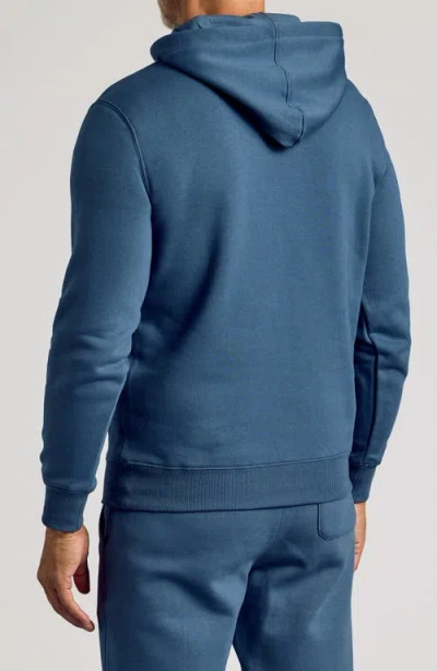 True Classic Fleece Pullover Hoodie In Blue