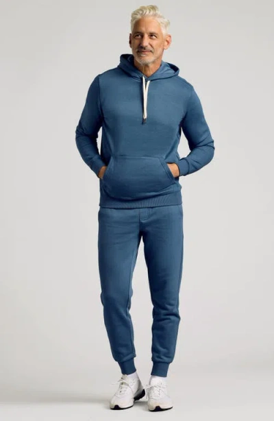 True Classic Fleece Pullover Hoodie In Blue