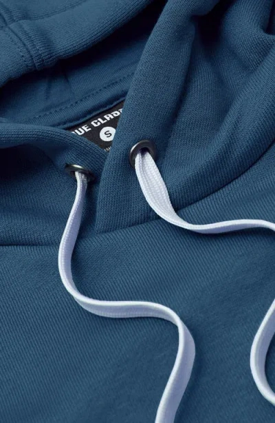 True Classic Fleece Pullover Hoodie In Blue