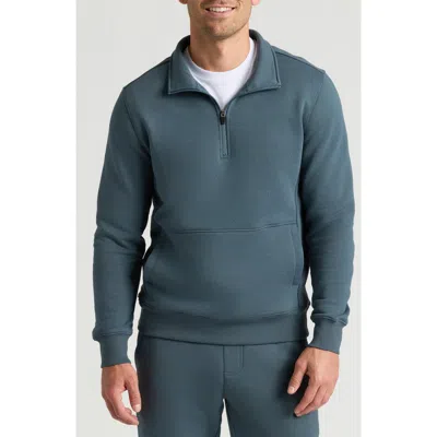 True Classic Fleece Quarter Zip Sweatshirt In Blue