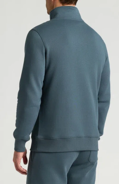 True Classic Fleece Quarter Zip Sweatshirt In Blue