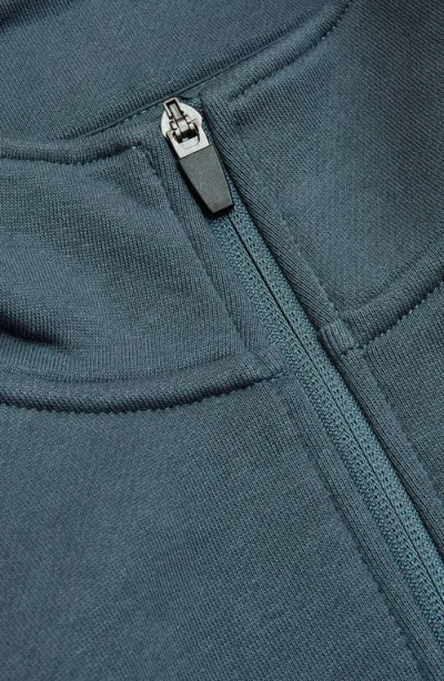 True Classic Fleece Quarter Zip Sweatshirt In Blue
