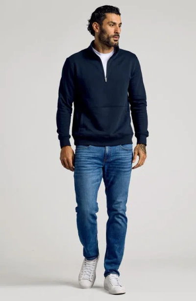 True Classic Fleece Quarter Zip Sweatshirt In Blue