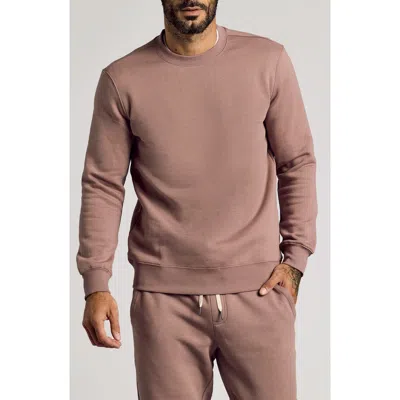 True Classic Fleece Crewneck Sweatshirt In Brown