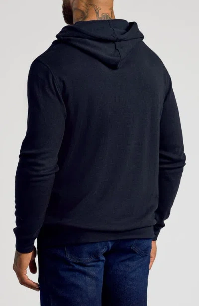 True Classic Waffle Pullover Hoodie In Blue