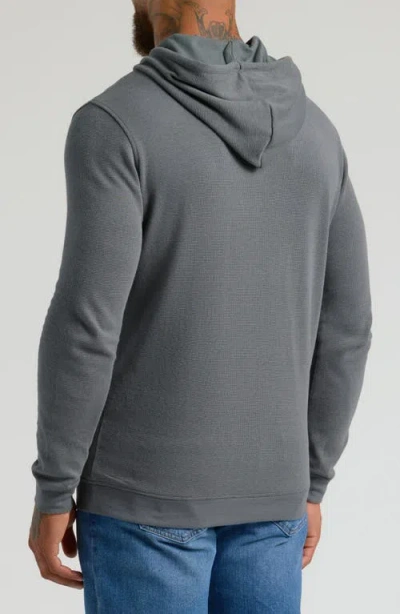 True Classic Waffle Pullover Hoodie In Gray