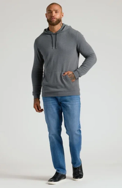 True Classic Waffle Pullover Hoodie In Gray