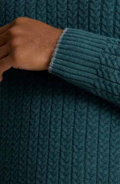 Untuckit Castilla Cable Knit Half Button Pullover In Green
