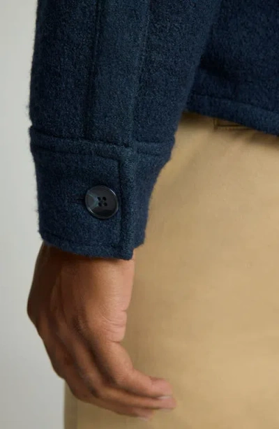 Untuckit Raphael Boiled Wool Blend Jacket In Blue