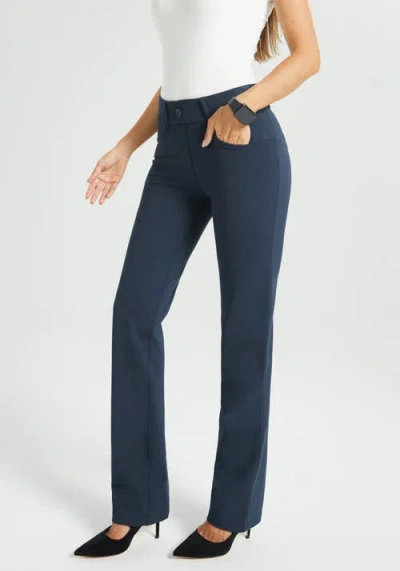 Betabrand 7-pocket Dpyp Dress Pant Yoga Pant Straight In Blue