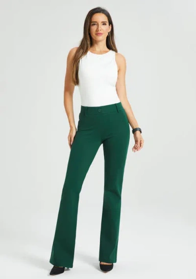 Betabrand Classic Dpyp Dress Pant Yoga Pant | Bootcut In Green