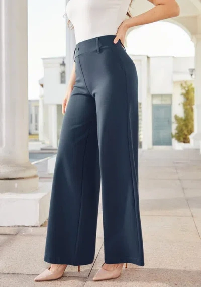 Betabrand Classic High-waist Dpyp Dress Pant Yoga Pants | Wide In Blue