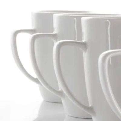 Elama Riley 12 Piece 12 Ounce Porcelain Mug Set In White