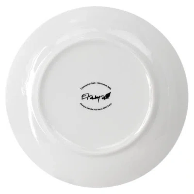Elama Professional Kitchen 12 Piece Round Porcelain Salad Plate Set In White
