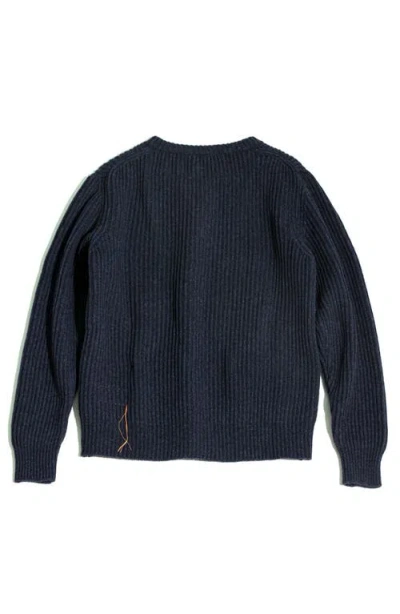 Fortela Alberto Wool Crewneck Sweater In Blue