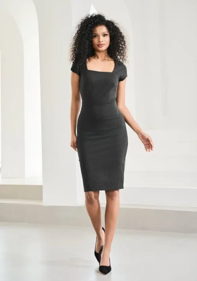 Betabrand Classic Contour Dress Stretch Ponte In Black