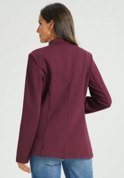 Betabrand Military Zip Jacket Stretch Ponte In Burgundy