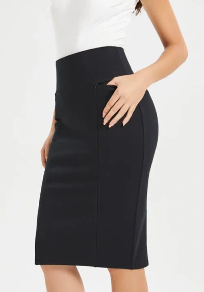 Betabrand Power Down Pencil Skirt | High-waist In Black