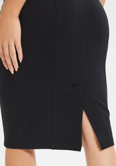 Betabrand Power Down Pencil Skirt | High-waist In Black