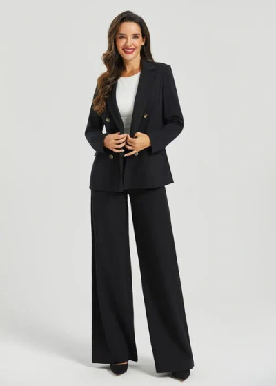 Betabrand Double Breasted Blazer Stretch Ponte In Black
