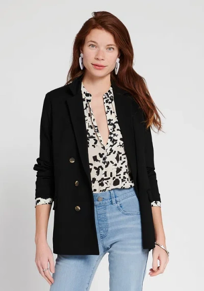 Betabrand Double Breasted Blazer Stretch Ponte In Black