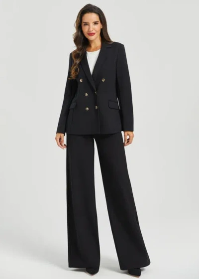 Betabrand Double Breasted Blazer Stretch Ponte In Black