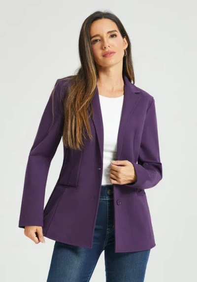 Betabrand Classic Blazer Stretch Ponte In Purple