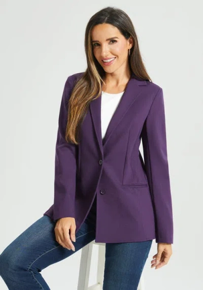 Betabrand Classic Blazer Stretch Ponte In Purple