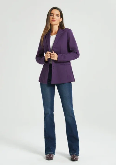 Betabrand Classic Blazer Stretch Ponte In Purple