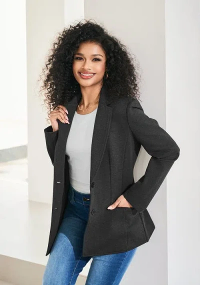 Betabrand Classic Blazer Stretch Ponte In Black