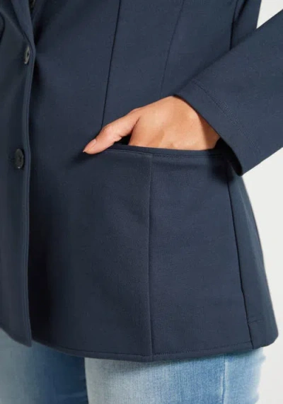 Betabrand Classic Blazer Stretch Ponte In Blue