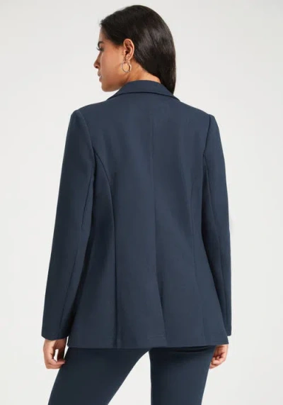 Betabrand Classic Blazer Stretch Ponte In Blue