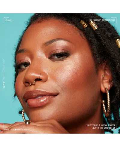 Nyx Professional Makeup Buttermelt Powder Highlighter, 0.17 Oz. In Brown