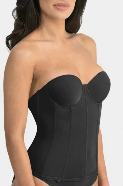 Dominique Intimates Brianna Low Back Convertible Strapless Corset Bra In Black