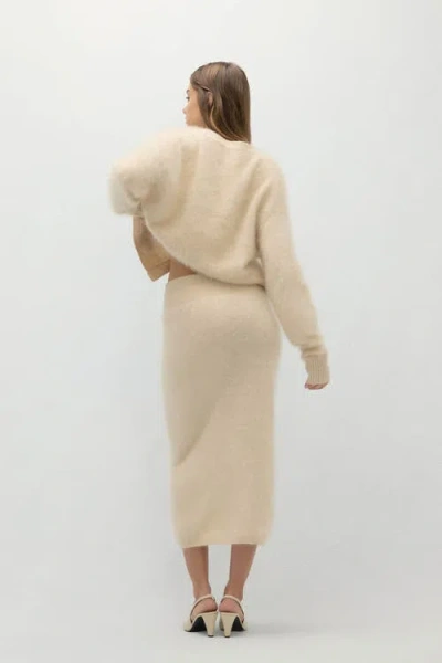 Naked Cashmere Francesca Brushed Cashmere Midi Skirt In Neutral