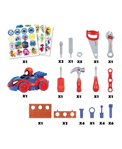 World Tech Toys Spidey And His Amazing Friends Tool Bench Playset With Take Apart Car In Transparent