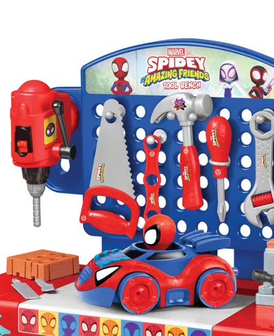 World Tech Toys Spidey And His Amazing Friends Tool Bench Playset With Take Apart Car In Transparent