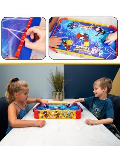 World Tech Toys Marvel Spider-man Electric Tabletop Air Hockey Wood In Transparent