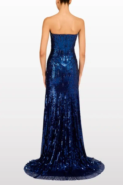 Jenny Packham Sarai Sequin-embellished Maxi Dress In Blue