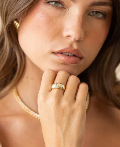 Brook & York Brook And York Carter Baguette Cut Cubic Zirconia Dome Ring In Gold