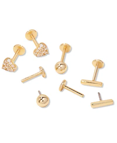 Brook & York Zola Flat Back Earring Set In Gold