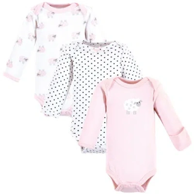 Luvable Friends Preemie Long Sleeve Bodysuits 3pk Foxy In Pink