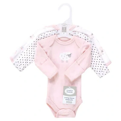 Luvable Friends Preemie Long Sleeve Bodysuits 3pk Foxy In Pink