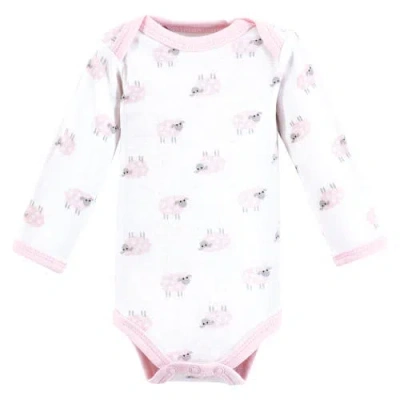 Luvable Friends Preemie Long Sleeve Bodysuits 3pk Foxy In Pink