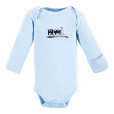 Luvable Friends Preemie Long Sleeve Bodysuits 3pk Baseball In Blue