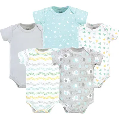 Luvable Friends Five-piece Infant Bodysuit Set In Multi
