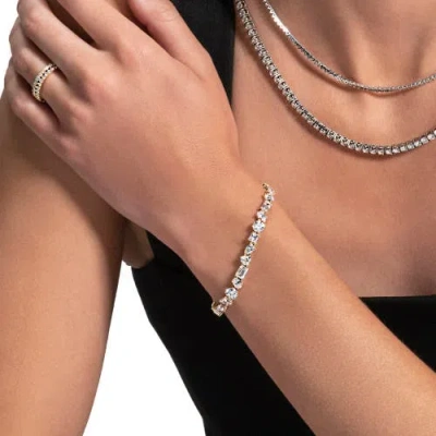 Bliss Diamond F/vs 15ct Mixed Fancy Cut Diamond Tennis Bracelet 14k Gold Lab Grown 7" In Gold